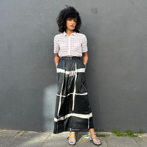 Shibori Wide Leg Pleat Front Trousers