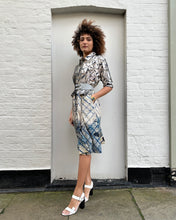 Load image into Gallery viewer, Printed A-Line Cotton S/S Shirt Dress with Pockets
