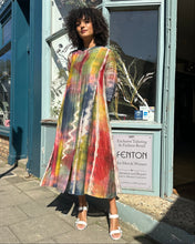 Load image into Gallery viewer, Multicoloured Long Pleated Coat Dress with Pockets
