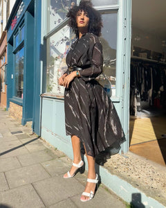 Cotton Silk Shibori Kaftan Dress
