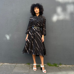 Cotton Silk Shibori Kaftan Dress