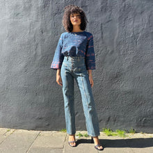 Load image into Gallery viewer, Textured Cotton Silk Pleat Top with Side Slits
