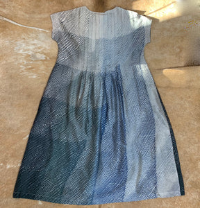 Long Pintuck Shibori Dress with Pockets