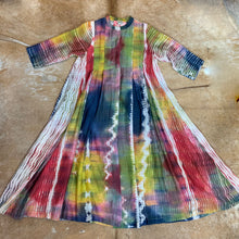 Load image into Gallery viewer, Multicoloured Long Pleated Coat Dress with Pockets
