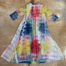 Load image into Gallery viewer, Multicoloured Long Pleated Coat Dress with Pockets
