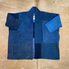 Load image into Gallery viewer, Quilted Indigo Patchwork Kantha Jacket
