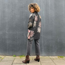 Load image into Gallery viewer, Brocade Silk Kimono with Leather Purse Pockets and Zip Closure
