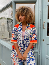 Load image into Gallery viewer, XLong Hooded Silk Kimono Coat
