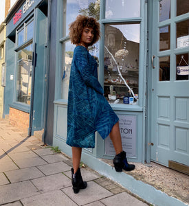 Oversized Fine Wool Shibori Dress