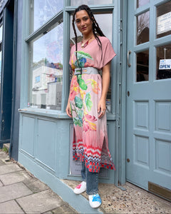 Floral V-Neck Kaftan Dress
