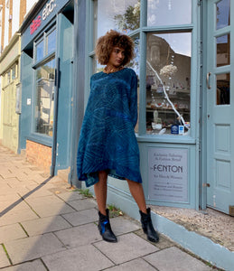 Oversized Fine Wool Shibori Dress