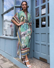 Load image into Gallery viewer, Belted Jungle Print Kaftan Dress

