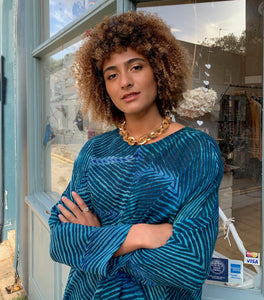 Oversized Fine Wool Shibori Dress