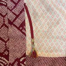Load image into Gallery viewer, Dark Red Shibori Kimono with Leather Flap Pockets

