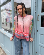 Load image into Gallery viewer, Stripe Print Chiffon Peasant Blouse
