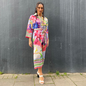 Floral Belted Shirt Style Dress