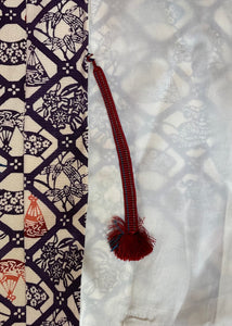 Floral Patterned Silk Crepe Kimono