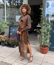 Load image into Gallery viewer, Lurex Boho Maxi-Dress with Neck-Tie
