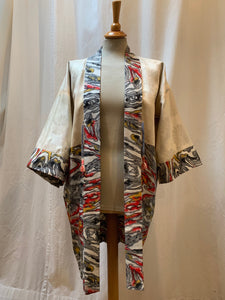 50's Vintage Meisen Silk Haori Kimono with Pockets