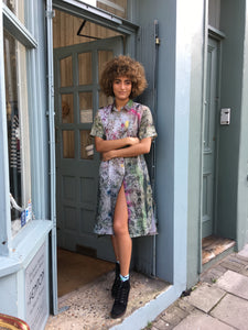 Printed Linen Shirt Dress