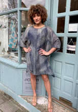 Load image into Gallery viewer, Fine Silk, Shibori-Dyed Tunic Dress with Pockets
