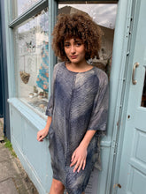 Load image into Gallery viewer, Fine Silk, Shibori-Dyed Tunic Dress with Pockets
