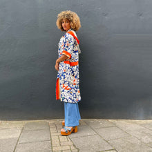 Load image into Gallery viewer, XLong Hooded Silk Kimono Coat
