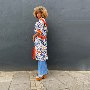 XLong Hooded Silk Kimono Coat