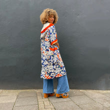 Load image into Gallery viewer, XLong Hooded Silk Kimono Coat
