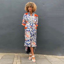 Load image into Gallery viewer, XLong Hooded Silk Kimono Coat
