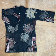 Load image into Gallery viewer, Brocade Silk Kimono with Leather Purse Pockets and Zip Closure

