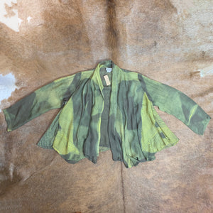 Silk-Chiffon, Shibori-Dyed, Open Jacket