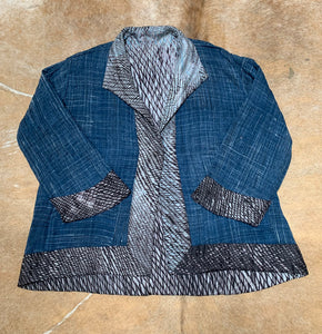 Shibori Dyed Silk Swing Style Jacket